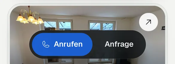 Website von Trockenbau Maschmeier am Handy: feste Leiste unten mit Anrufen und Anfrage